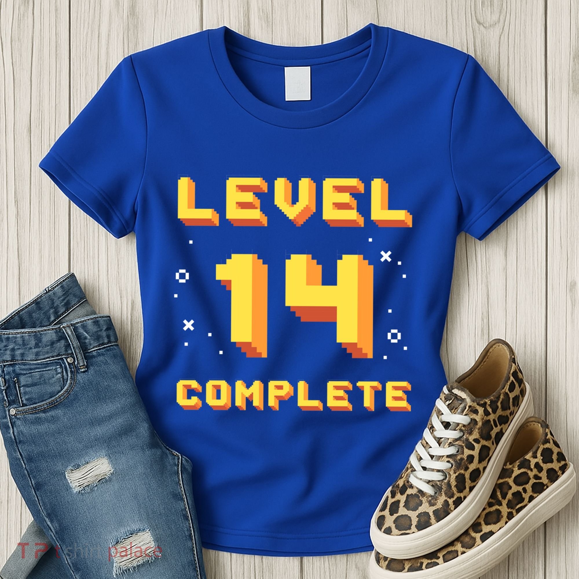 Born In 2007 Level 14 Complete 14th Birthday Retro Gaming Gift Women's T-Shirt