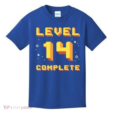 Born In 2007 Level 14 Complete 14th Birthday Retro Gaming Gift Kids T-Shirt