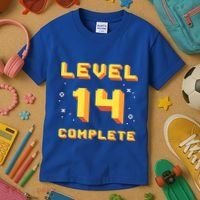 Born In 2007 Level 14 Complete 14th Birthday Retro Gaming Gift Kids T-Shirt thumb 3