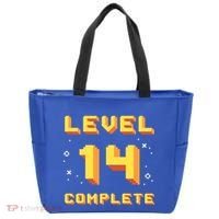 Born In 2007 Level 14 Complete 14th Birthday Retro Gaming Gift Tote Bag thumb 0