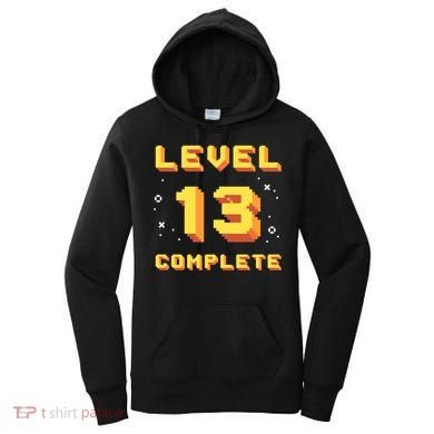 Born In 2008 Level 13 Complete 13th Birthday Retro Gaming Cute Gift Women's Hoodie