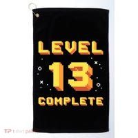 Born In 2008 Level 13 Complete 13th Birthday Retro Gaming Cute Gift Golf Towel thumb 0