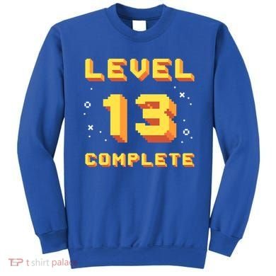 Born In 2008 Level 13 Complete 13th Birthday Retro Gaming Cute Gift Sweatshirt