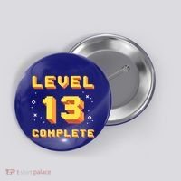 Born In 2008 Level 13 Complete 13th Birthday Retro Gaming Cute Gift Button thumb 0