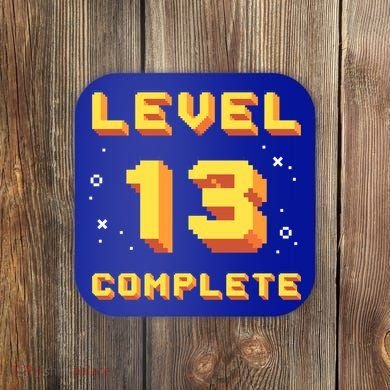 Born In 2008 Level 13 Complete 13th Birthday Retro Gaming Cute Gift Coaster