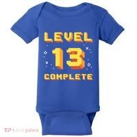 Born In 2008 Level 13 Complete 13th Birthday Retro Gaming Cute Gift Baby Bodysuit thumb 0