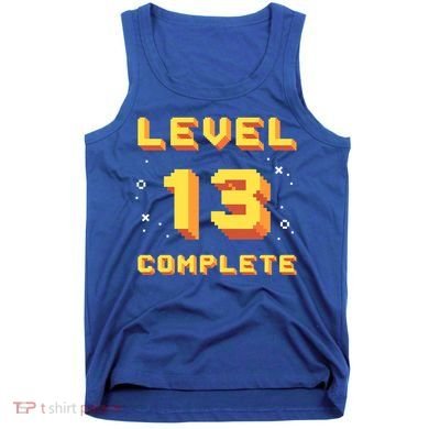 Born In 2008 Level 13 Complete 13th Birthday Retro Gaming Cute Gift Tank Top