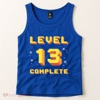 Born In 2008 Level 13 Complete 13th Birthday Retro Gaming Cute Gift Tank Top thumb 2