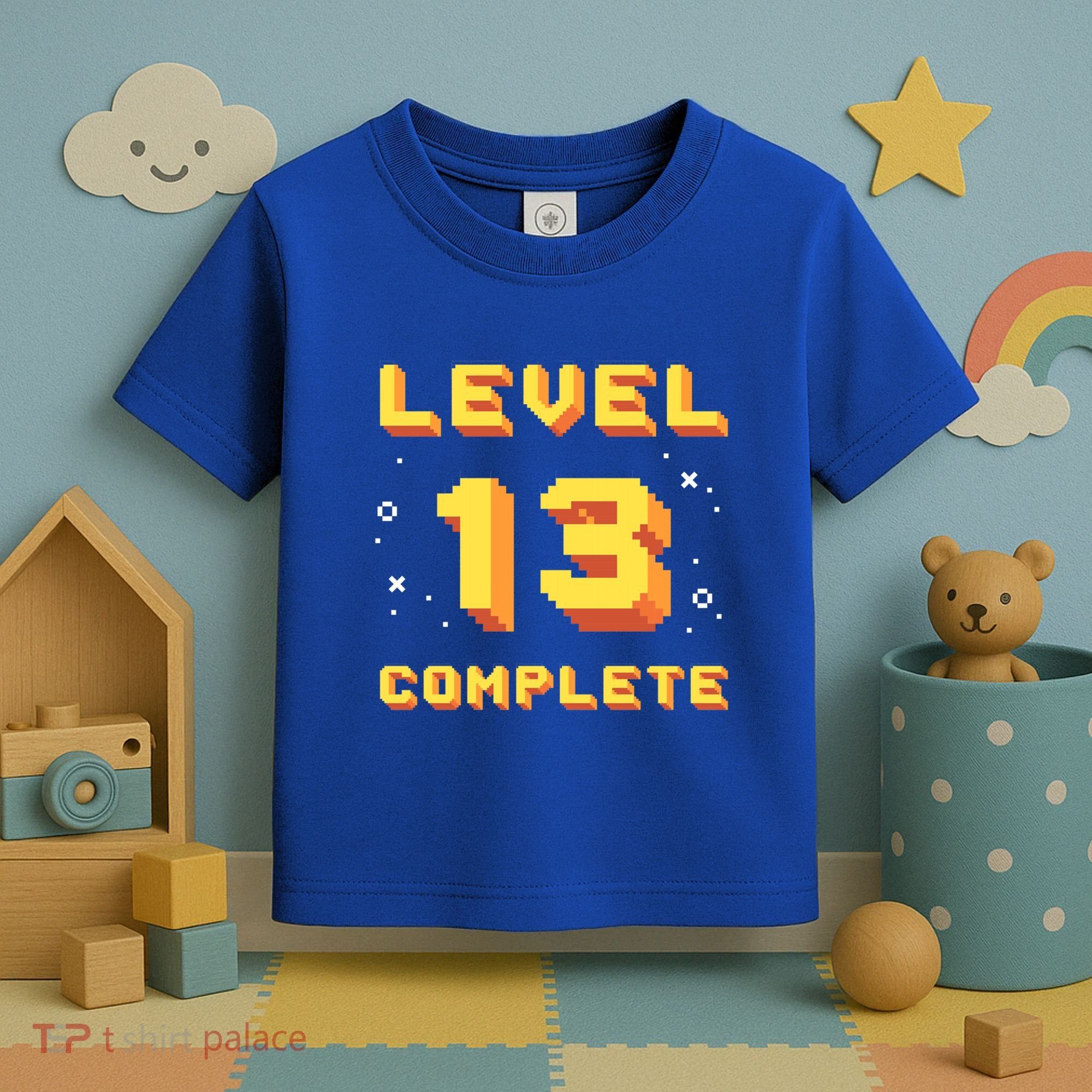 Born In 2008 Level 13 Complete 13th Birthday Retro Gaming Cute Gift Toddler T-Shirt