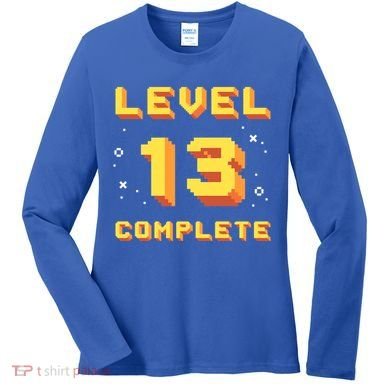 Born In 2008 Level 13 Complete 13th Birthday Retro Gaming Cute Gift Women's Long Sleeve Shirt