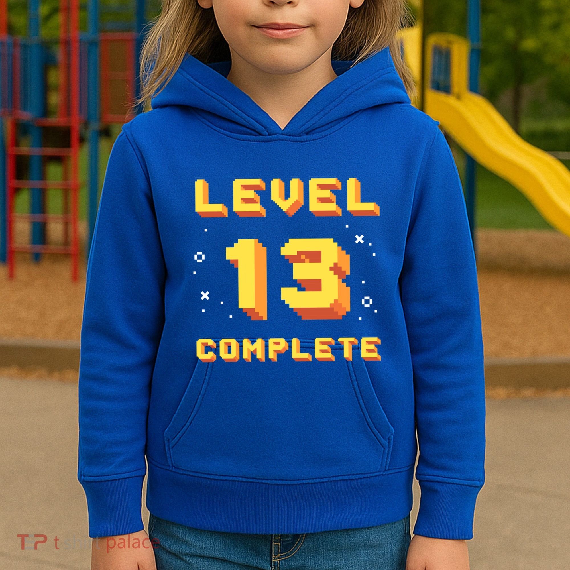 Born In 2008 Level 13 Complete 13th Birthday Retro Gaming Cute Gift Kids Hoodie