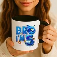Bro I’M 5 Birthday Boy Matching Hedgehog Party Coffee Mug thumb 3