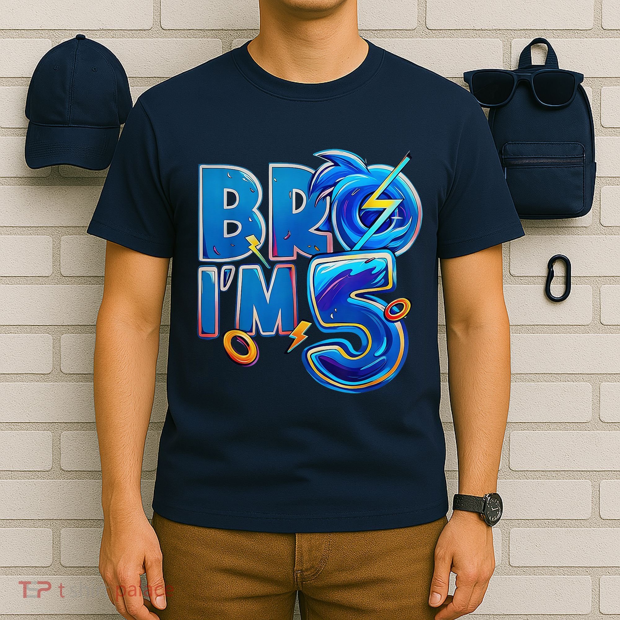 Bro I’M 5 Birthday Boy Matching Hedgehog Party T-Shirt