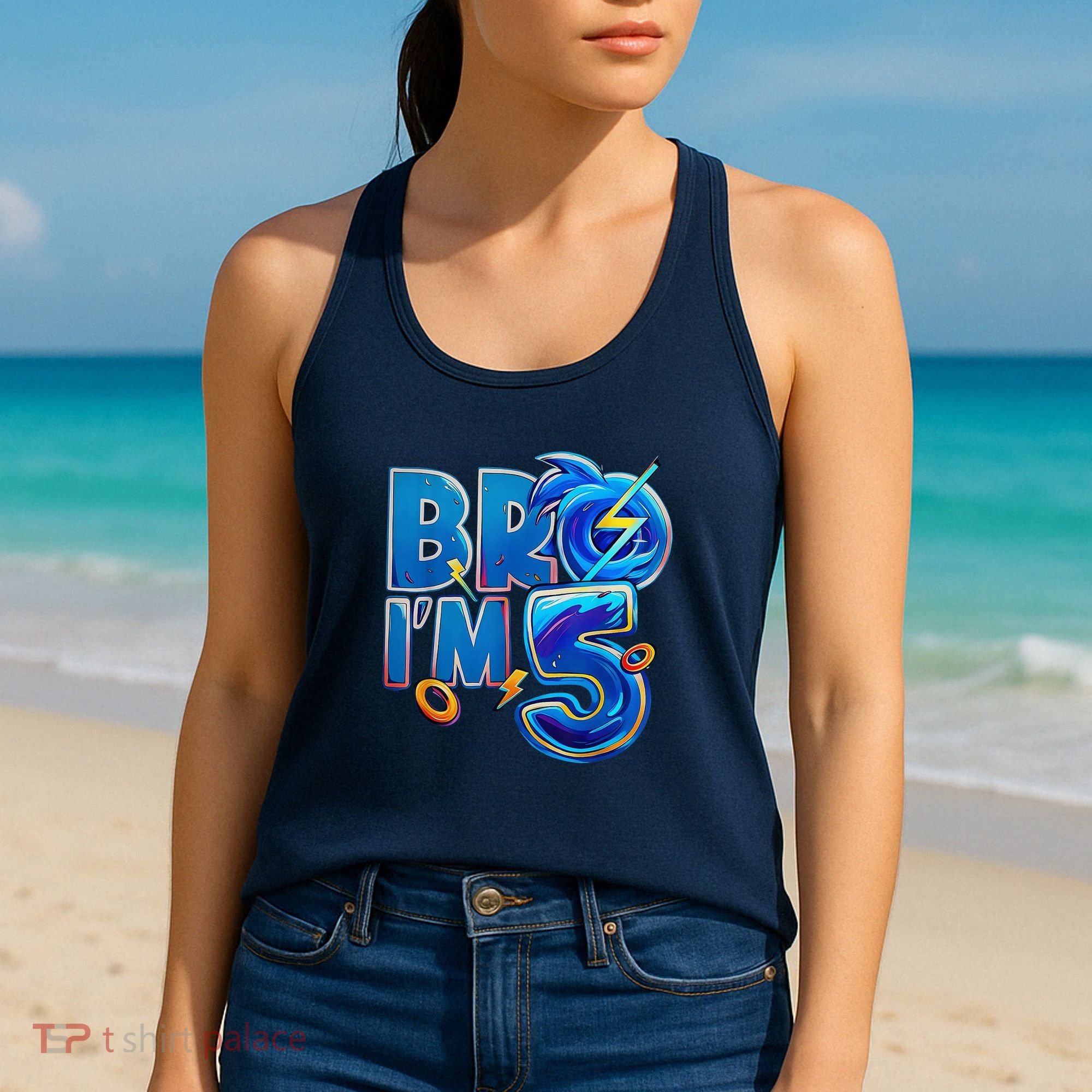 Bro I’M 5 Birthday Boy Matching Hedgehog Party Women's Tank Top