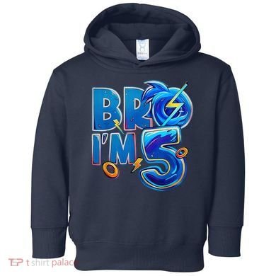 Bro I’M 5 Birthday Boy Matching Hedgehog Party Toddler Hoodie