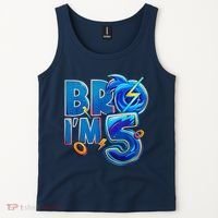 Bro I’M 5 Birthday Boy Matching Hedgehog Party Tank Top thumb 2