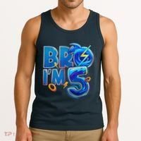 Bro I’M 5 Birthday Boy Matching Hedgehog Party Tank Top thumb 3