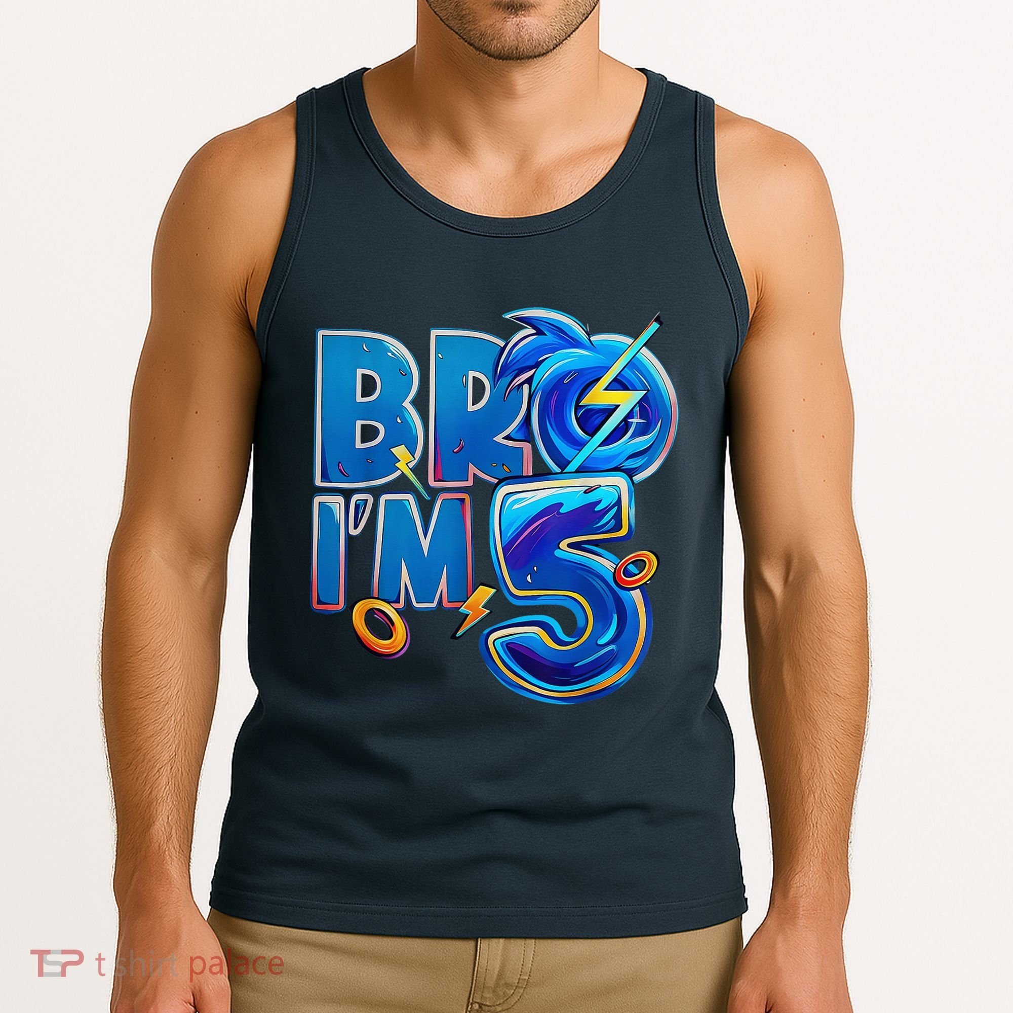 Bro I’M 5 Birthday Boy Matching Hedgehog Party Tank Top