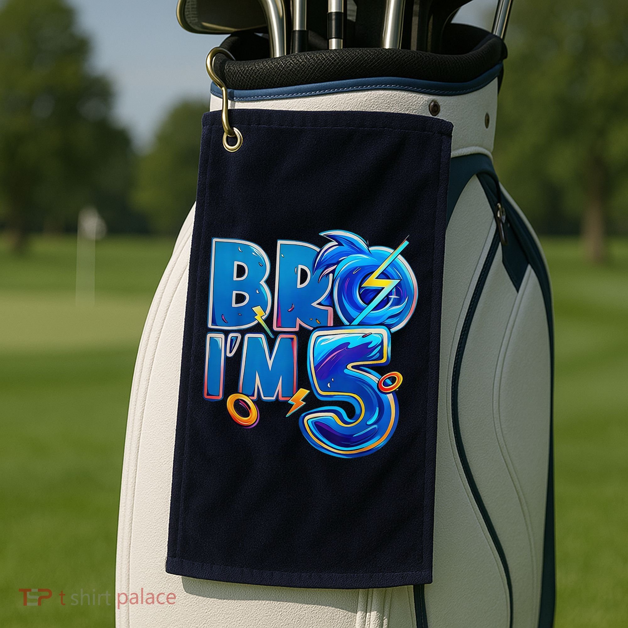 Bro I’M 5 Birthday Boy Matching Hedgehog Party Golf Towel