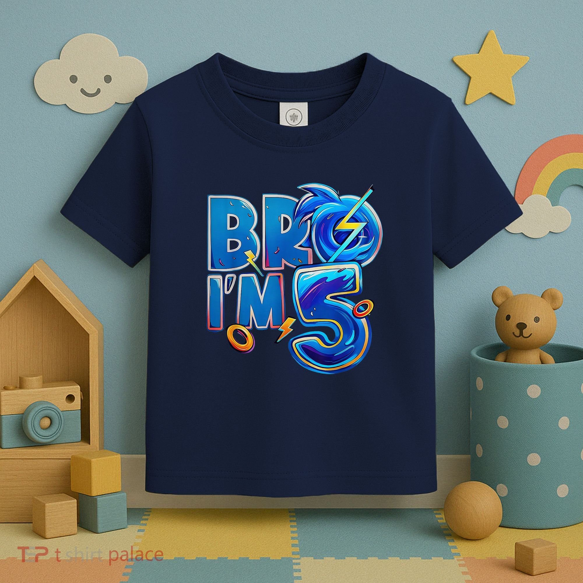 Bro I’M 5 Birthday Boy Matching Hedgehog Party Toddler T-Shirt