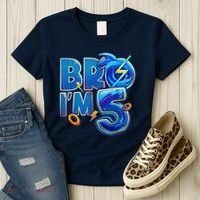 Bro I’M 5 Birthday Boy Matching Hedgehog Party Women's T-Shirt thumb 3
