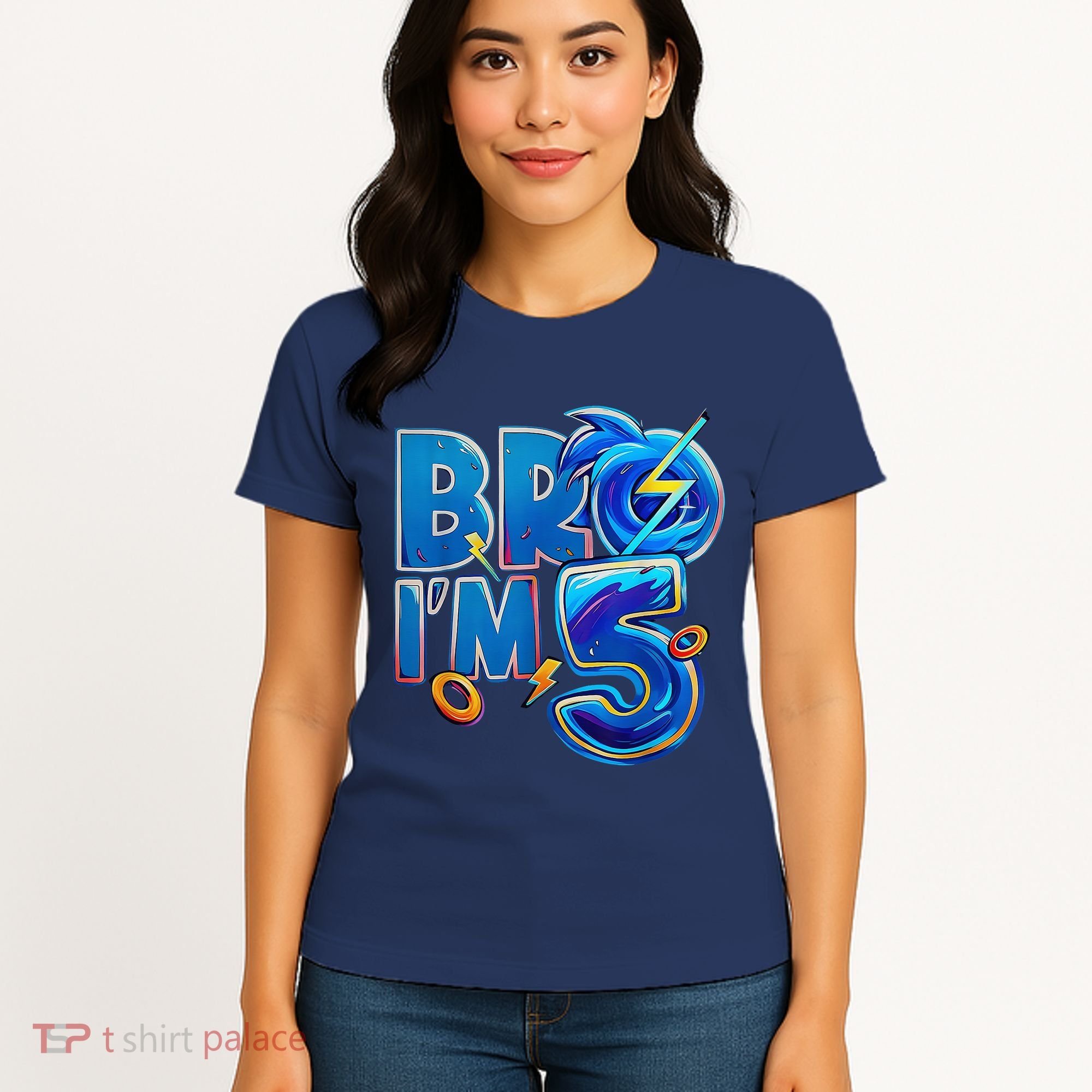 Bro I’M 5 Birthday Boy Matching Hedgehog Party Women's T-Shirt