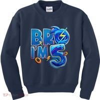 Bro I’M 5 Birthday Boy Matching Hedgehog Party Kids Sweatshirt thumb 0