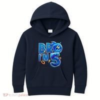 Bro I’M 5 Birthday Boy Matching Hedgehog Party Kids Hoodie thumb 0
