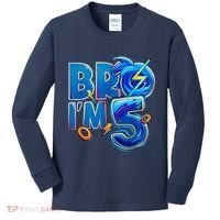 Bro I’M 5 Birthday Boy Matching Hedgehog Party Kids Long Sleeve Shirt thumb 0