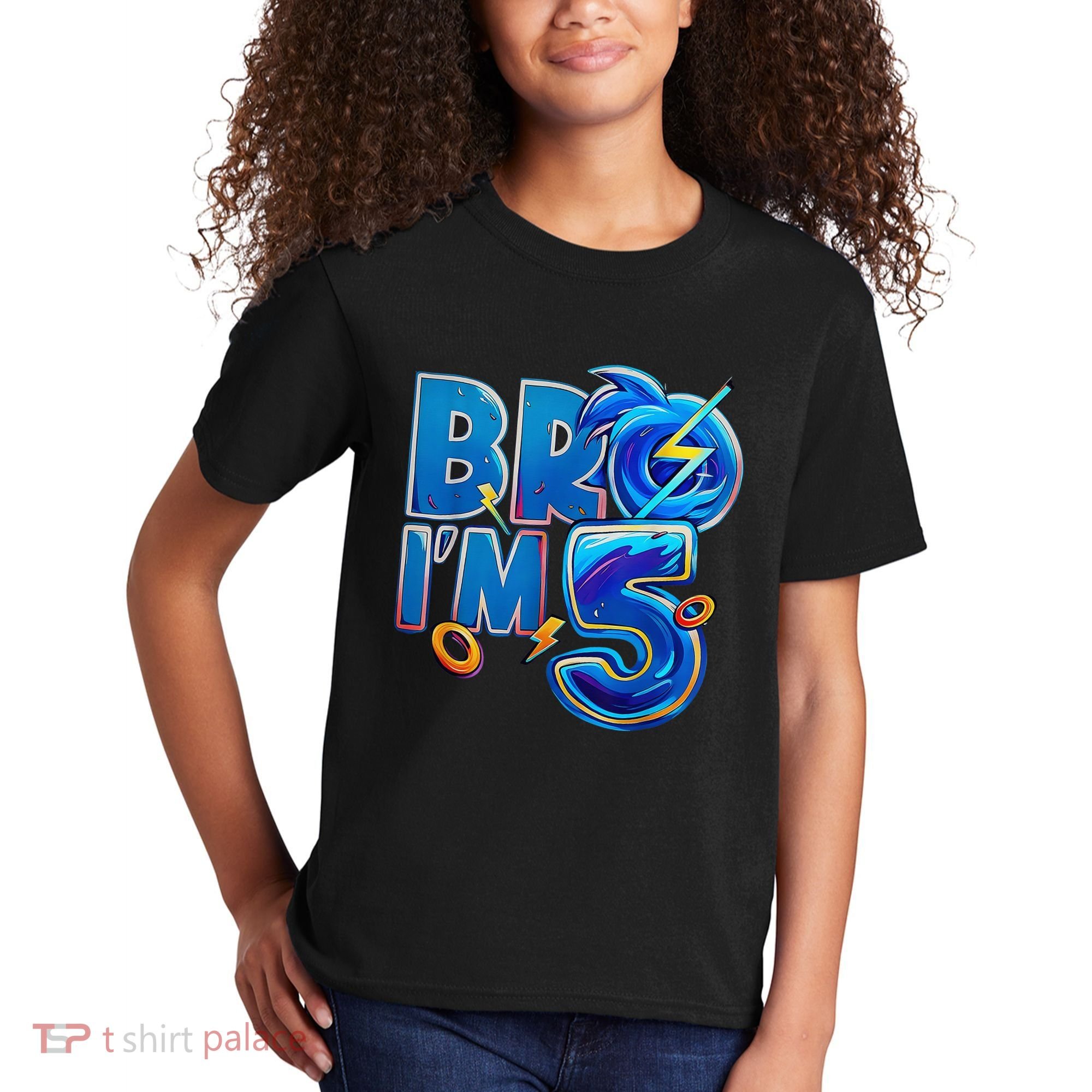 Bro I’M 5 Birthday Boy Matching Hedgehog Party Kids T-Shirt