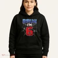 Bruh Im 6 Year Old Birthday Spider Web Boy 6th Birthday Hoodie thumb 5
