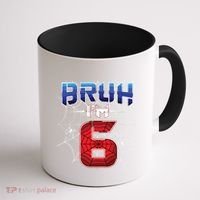 Bruh Im 6 Year Old Birthday Spider Web Boy 6th Birthday Coffee Mug thumb 1