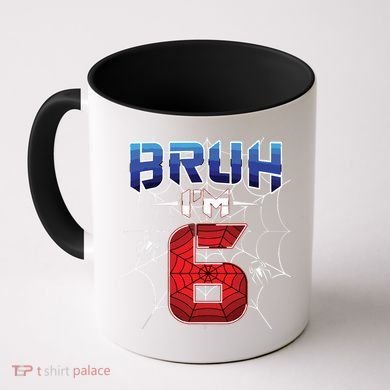 Bruh Im 6 Year Old Birthday Spider Web Boy 6th Birthday Coffee Mug