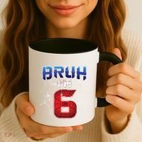 Bruh Im 6 Year Old Birthday Spider Web Boy 6th Birthday Coffee Mug thumb 3