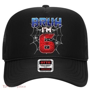 Bruh Im 6 Year Old Birthday Spider Web Boy 6th Birthday Hat