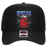 Bruh Im 6 Year Old Birthday Spider Web Boy 6th Birthday Hat thumb 0