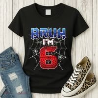 Bruh Im 6 Year Old Birthday Spider Web Boy 6th Birthday Women's T-Shirt thumb 3