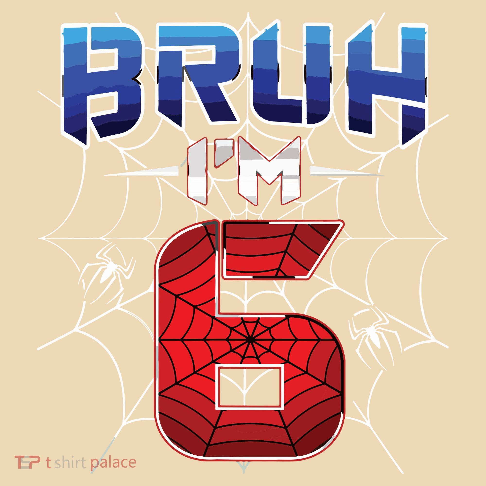 Bruh Im 6 Year Old Birthday Spider Web Boy 6th Birthday Apron