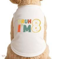 Bruh Im 8 Funny 8th Birthday Party Gift Doggie Tank thumb 0