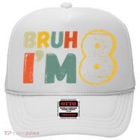 Bruh Im 8 Funny 8th Birthday Party Gift Hat thumb 0