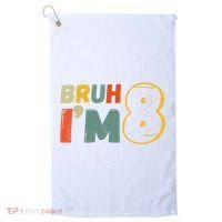 Bruh Im 8 Funny 8th Birthday Party Gift Golf Towel thumb 0