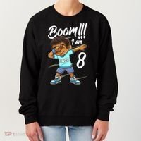 Boom Im 8 Year Old Black Boy Dabbing Birthday Party 8th Bday Women's Sweatshirt thumb 0