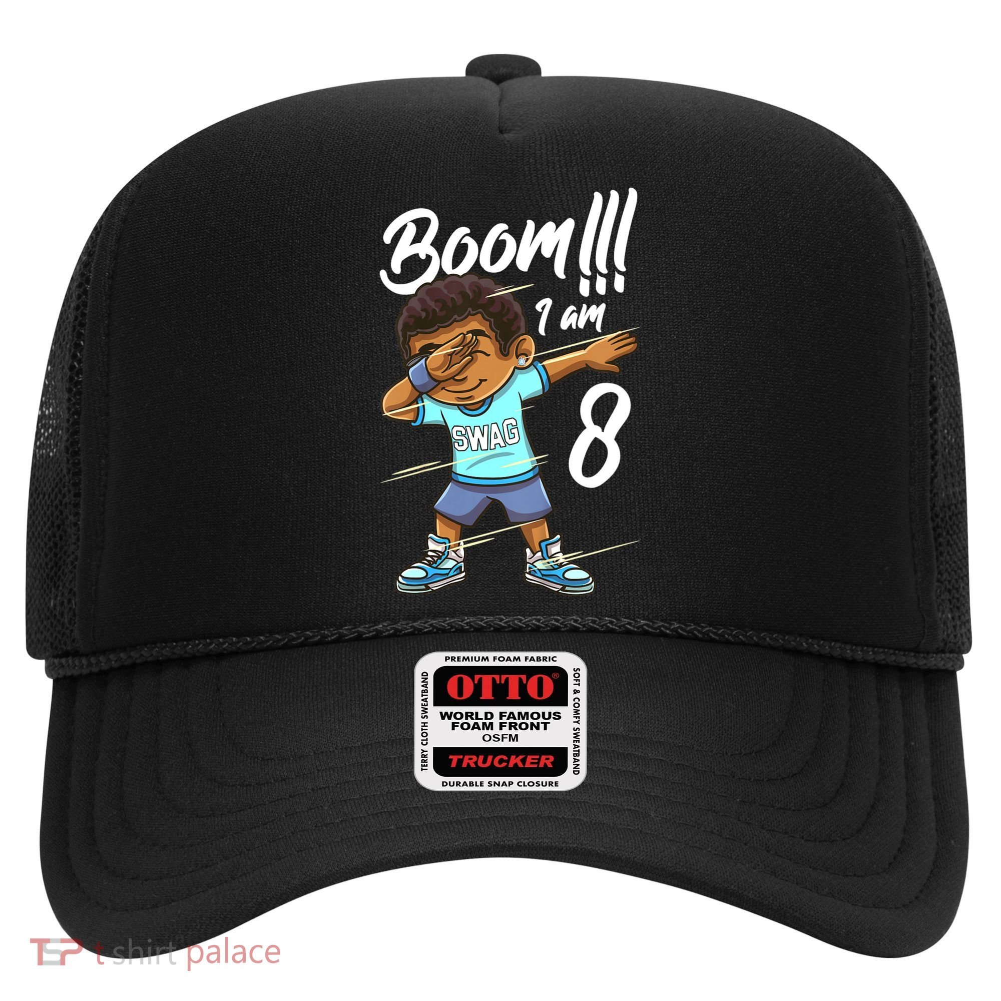 Boom Im 8 Year Old Black Boy Dabbing Birthday Party 8th Bday Hat