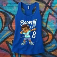 Boom Im 8 Year Old Black Boy Dabbing Birthday Party 8th Bday Women's Tank Top thumb 3