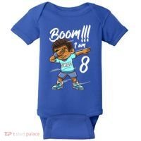 Boom Im 8 Year Old Black Boy Dabbing Birthday Party 8th Bday Baby Bodysuit thumb 0