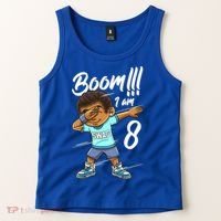 Boom Im 8 Year Old Black Boy Dabbing Birthday Party 8th Bday Tank Top thumb 2