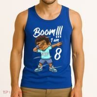 Boom Im 8 Year Old Black Boy Dabbing Birthday Party 8th Bday Tank Top thumb 3