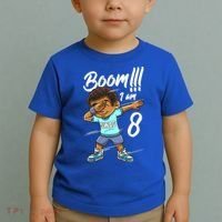 Boom Im 8 Year Old Black Boy Dabbing Birthday Party 8th Bday Toddler T-Shirt thumb 2