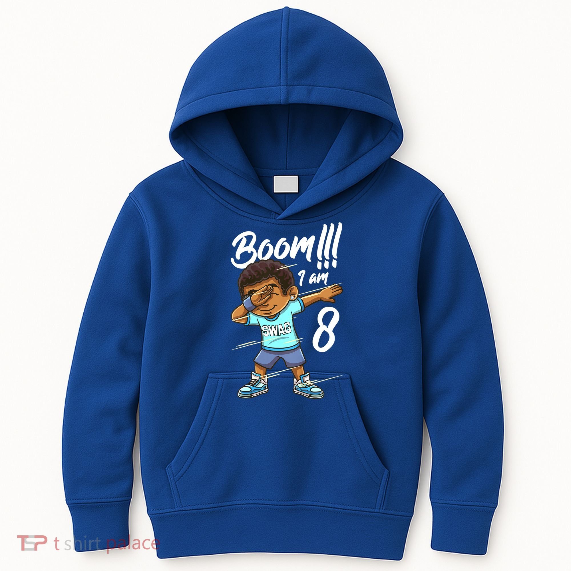Boom Im 8 Year Old Black Boy Dabbing Birthday Party 8th Bday Kids Hoodie