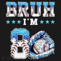 Bruh Im 8 Years Old 8th Birthday Baseball Drip Doggie Tank thumb 4